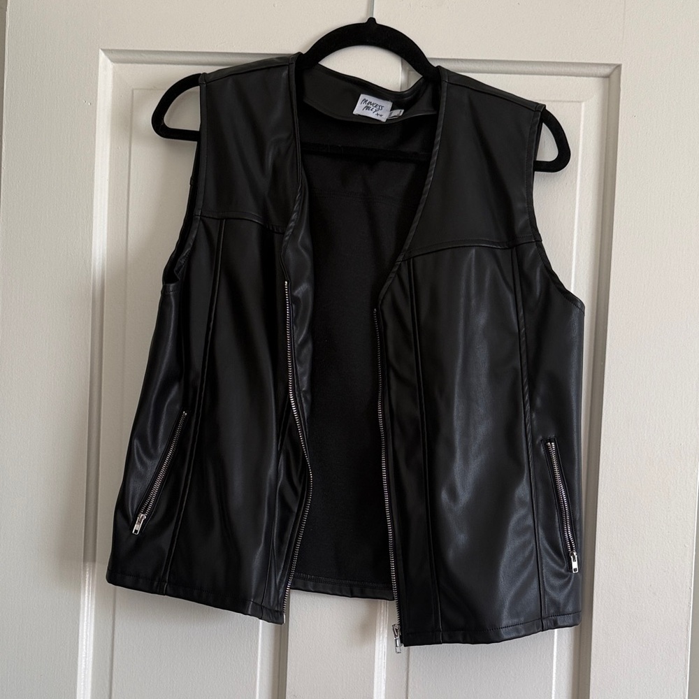 Princess Polly Black Faux Leather Vest